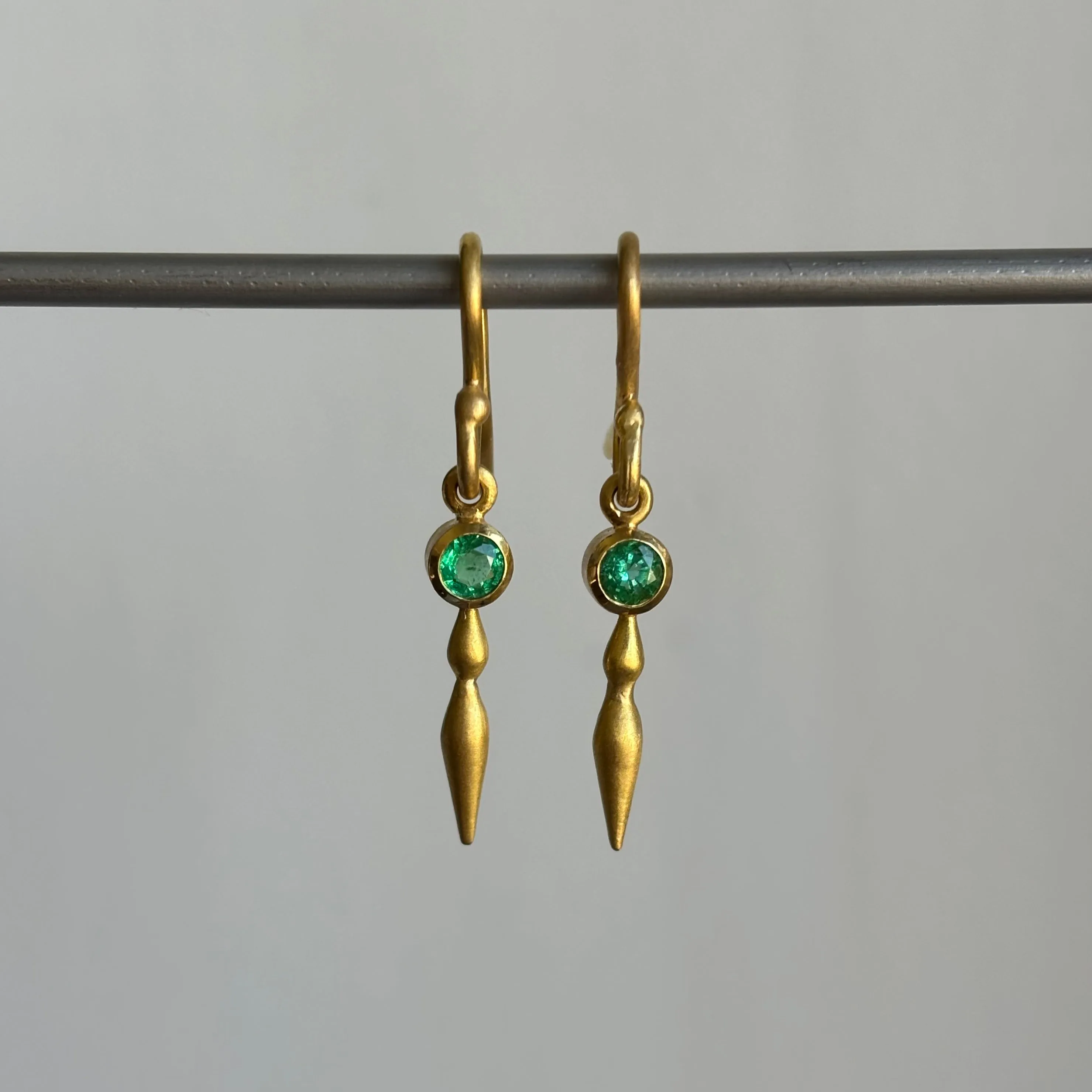 Emerald Double Pod Drop Earrings