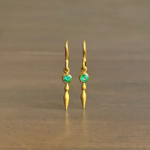 Emerald Double Pod Drop Earrings