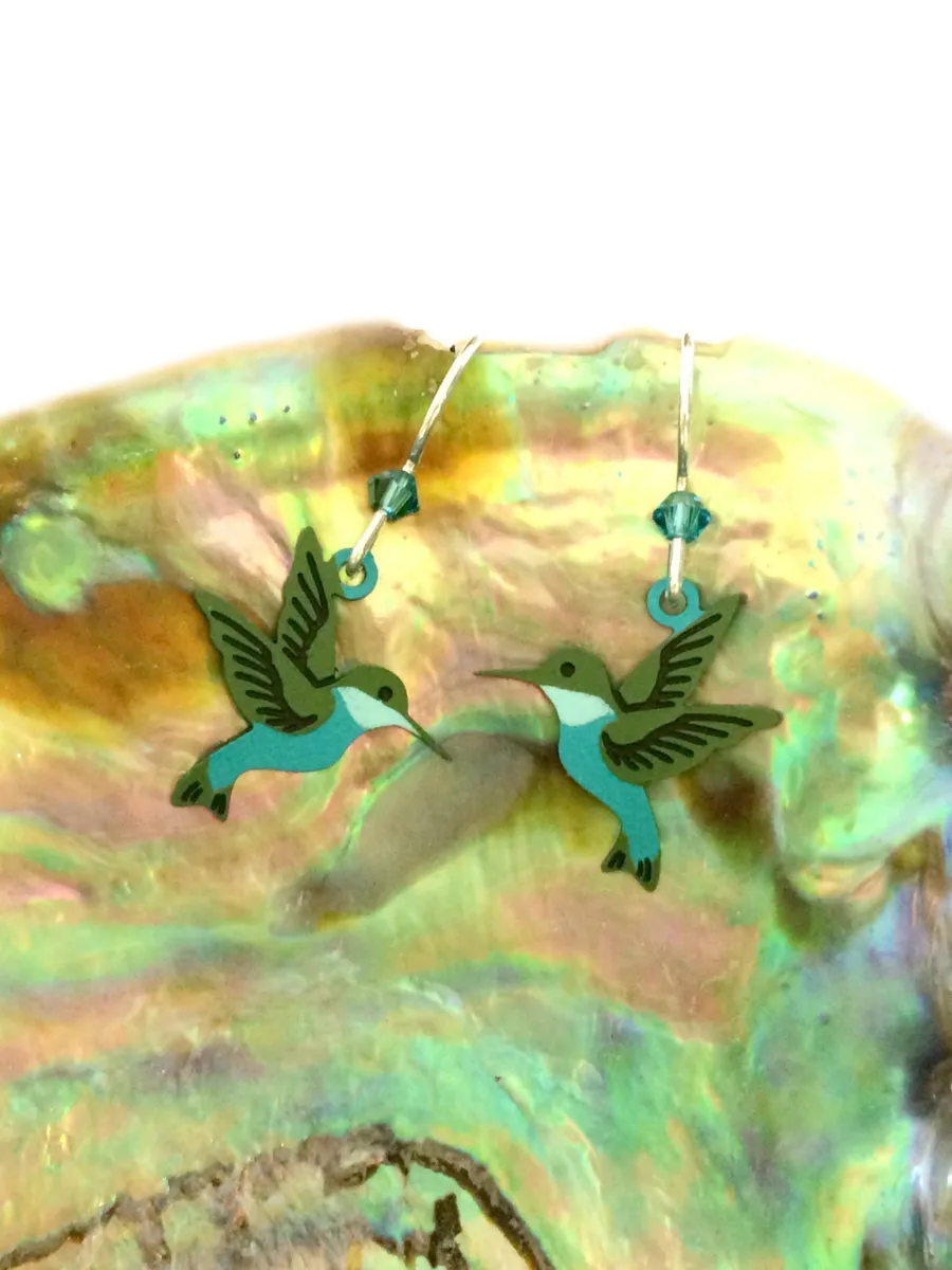 Emerald Hummingbird Dangles by Sienna Sky