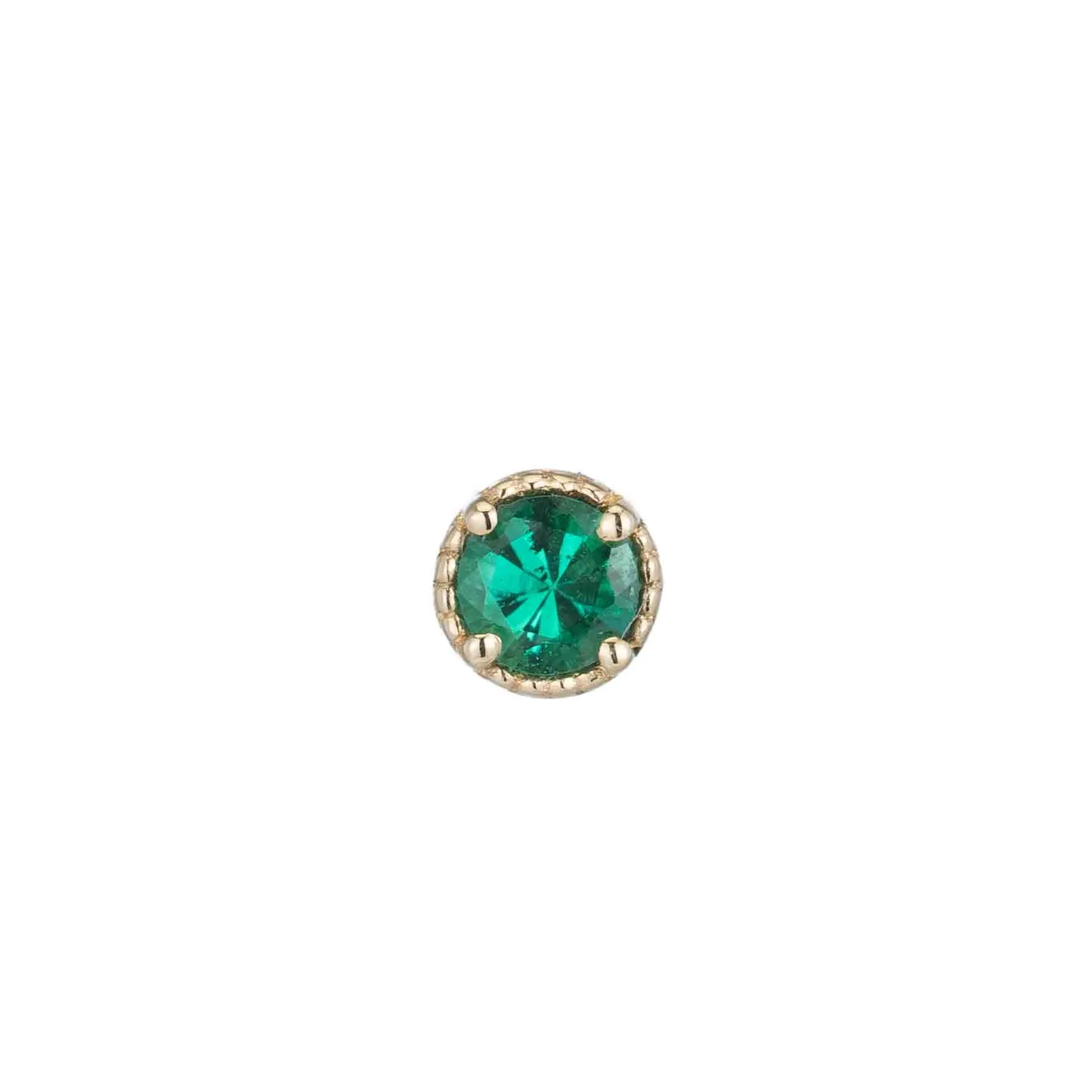 Emerald Milgrain Stud (Single)