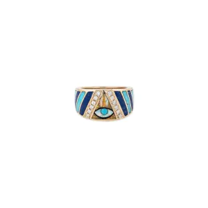 EYE CHEVRON OPAL INLAY RING