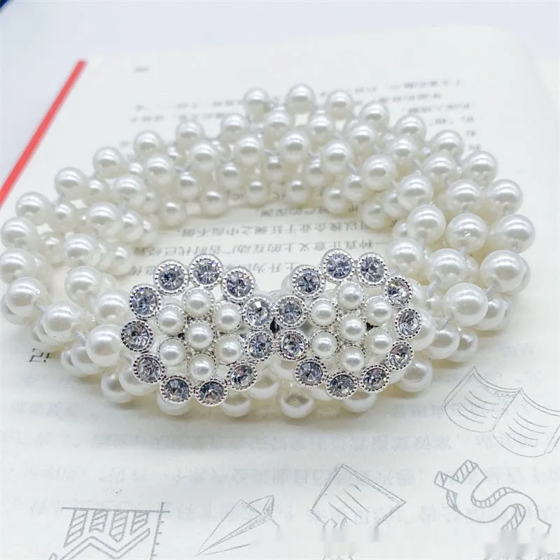 Fashion Jewelry Women's White Pearl Waist Chain Decoration