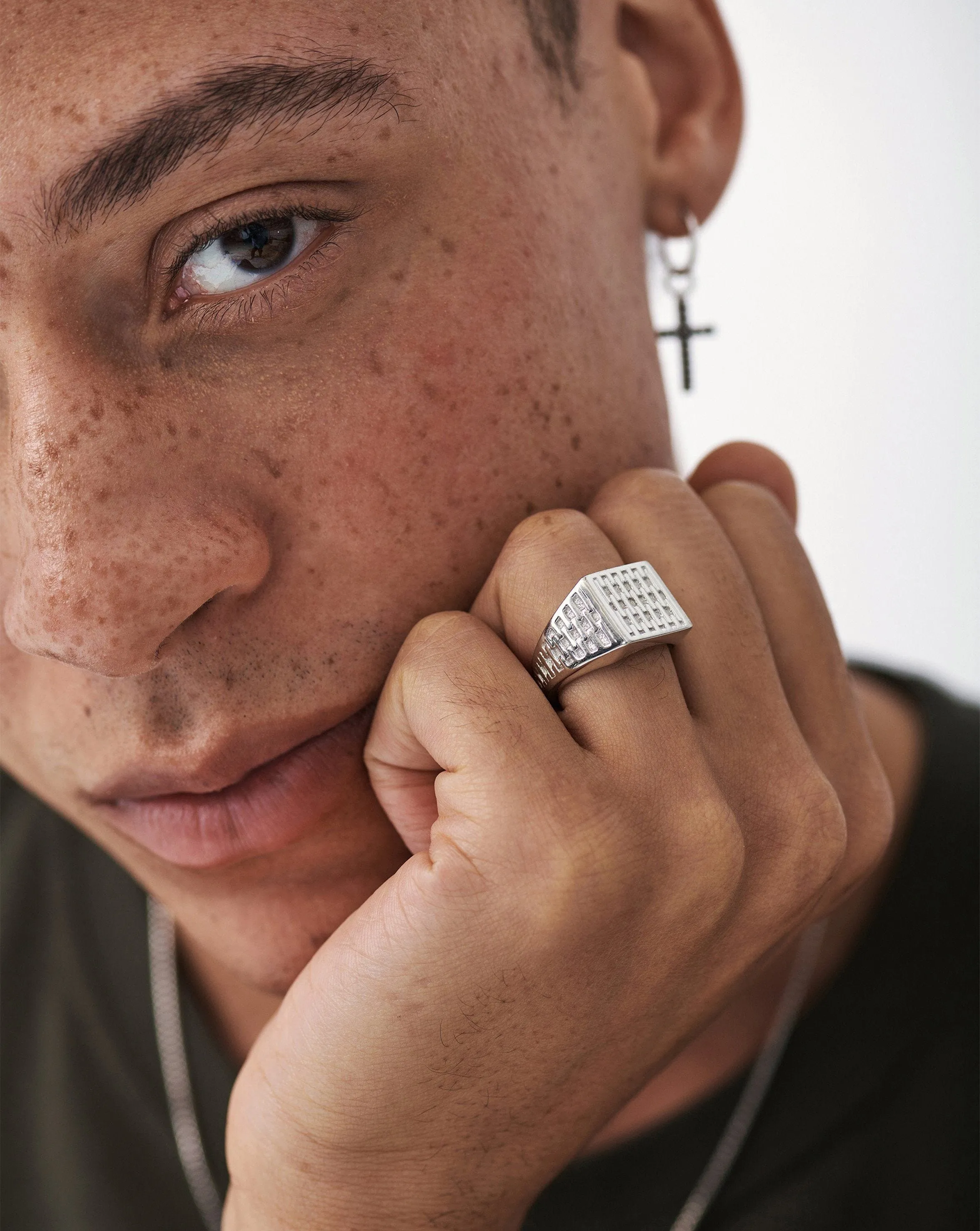 Fused Woven Square Signet Ring | Sterling Silver