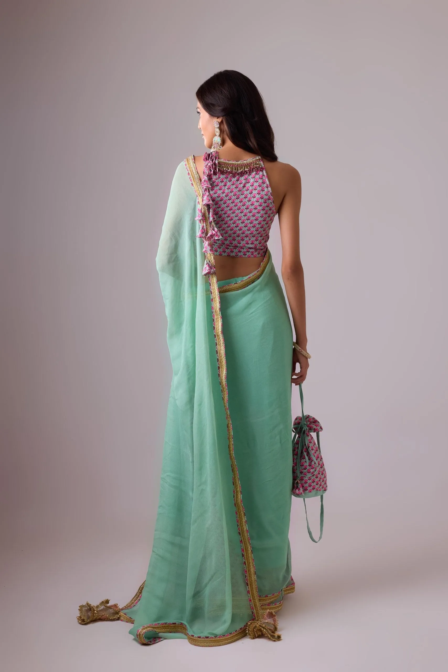 GEORGETTE SAREE WITH CREPE BLOUSE