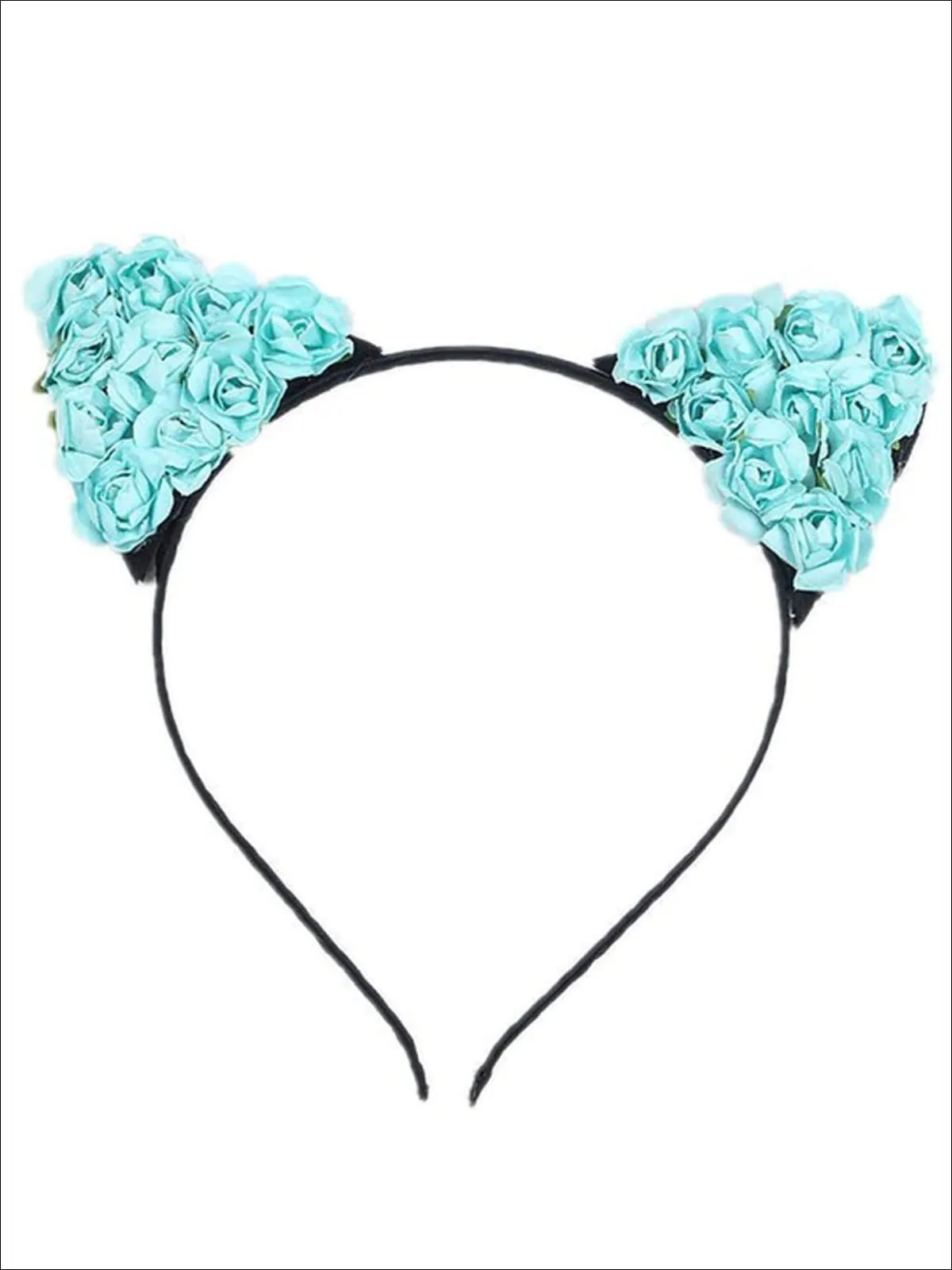 Girls Cat Ears Flower Embellished Headband