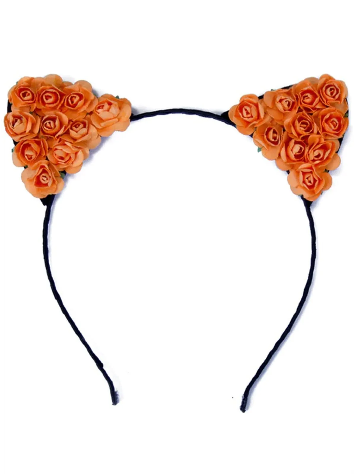 Girls Cat Ears Flower Embellished Headband