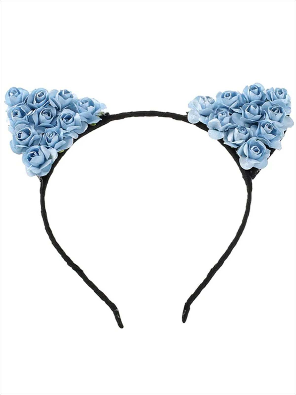 Girls Cat Ears Flower Embellished Headband