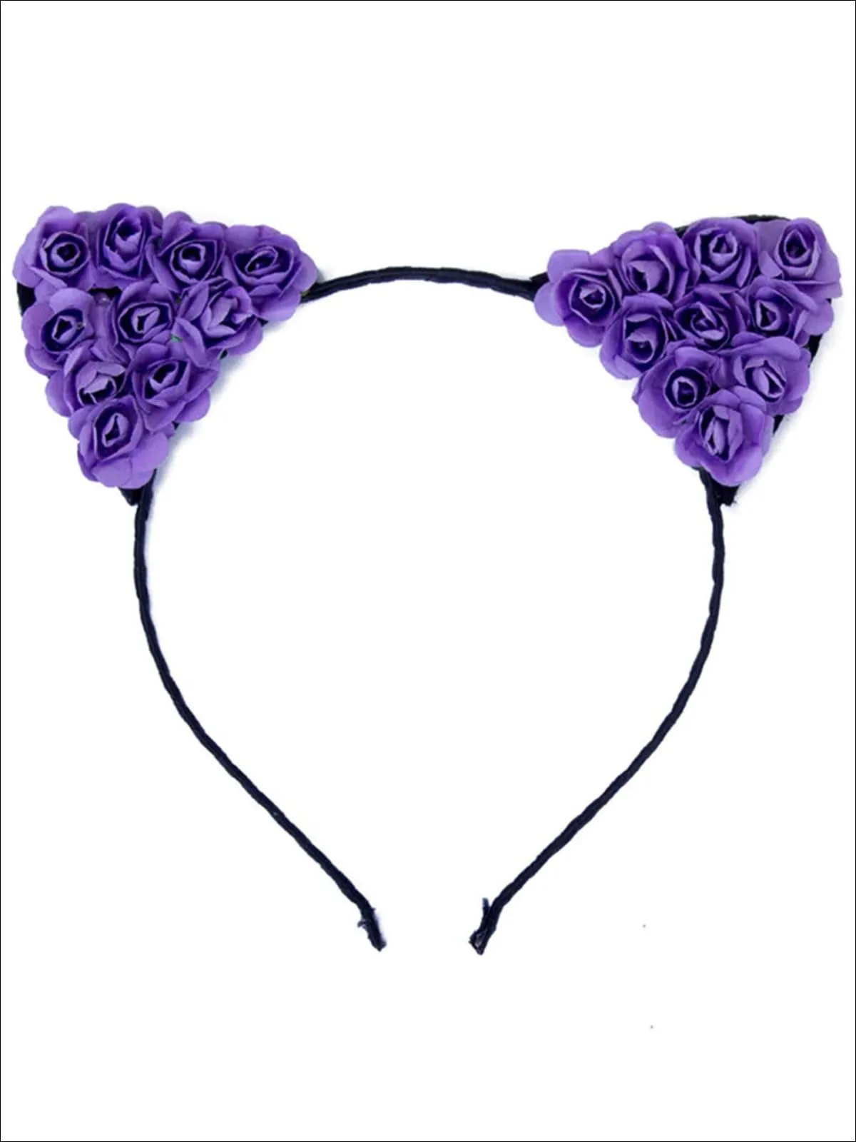 Girls Cat Ears Flower Embellished Headband