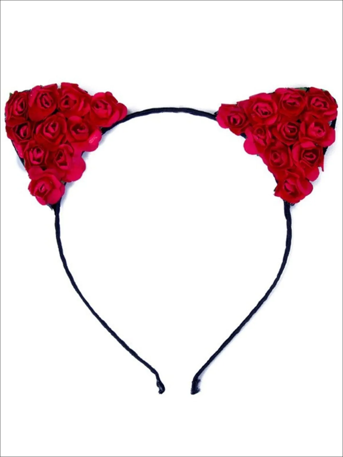 Girls Cat Ears Flower Embellished Headband