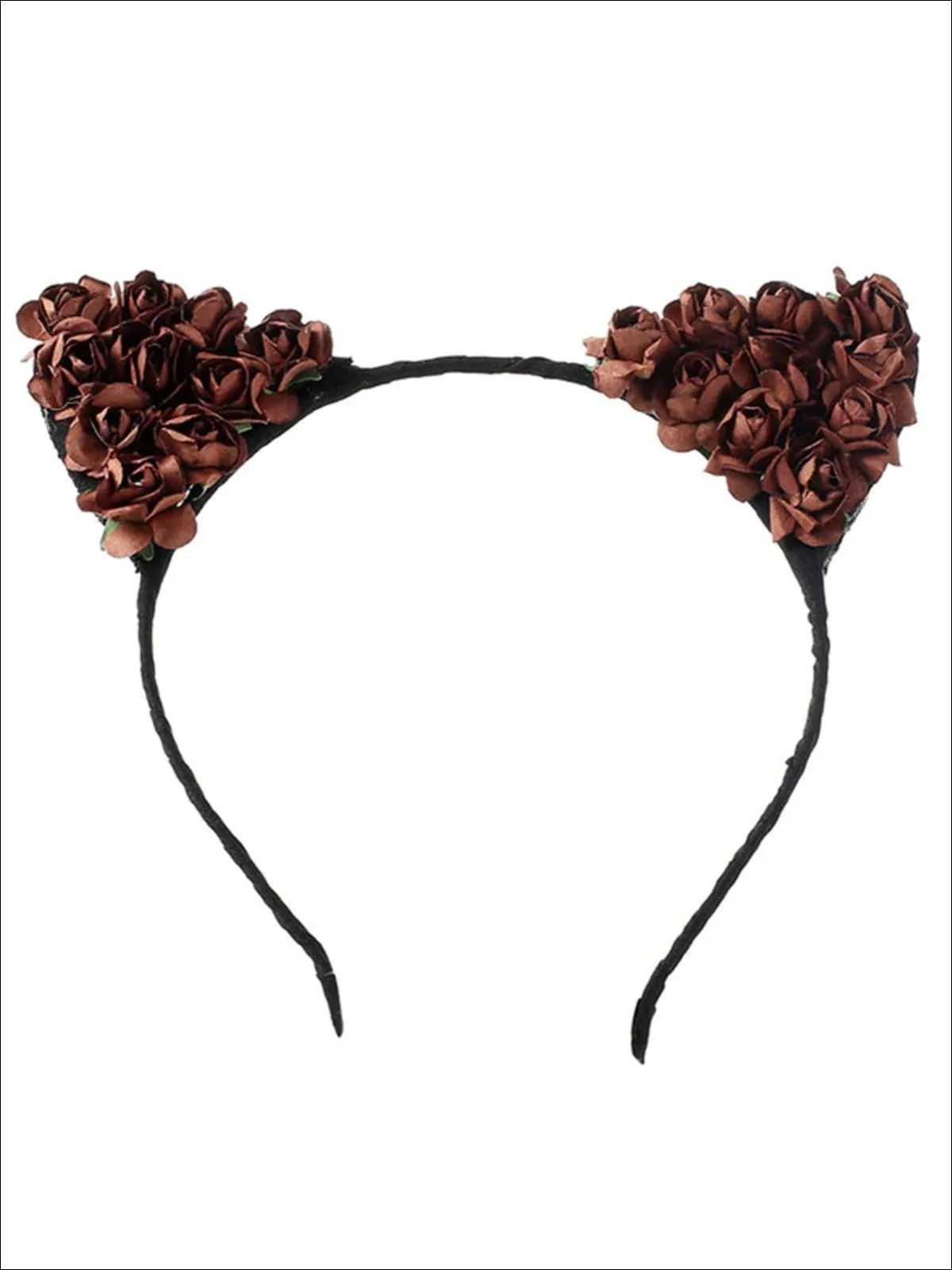 Girls Cat Ears Flower Embellished Headband