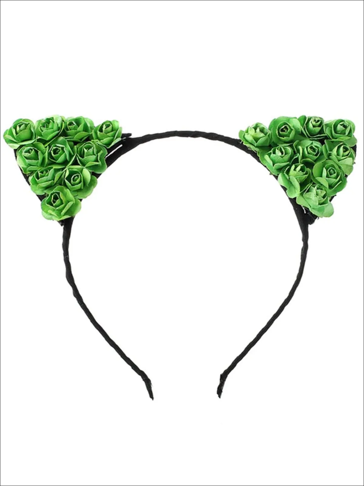 Girls Cat Ears Flower Embellished Headband