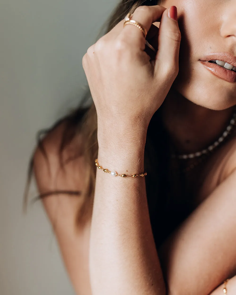 Gold Plated Alive Pearl Bracelet