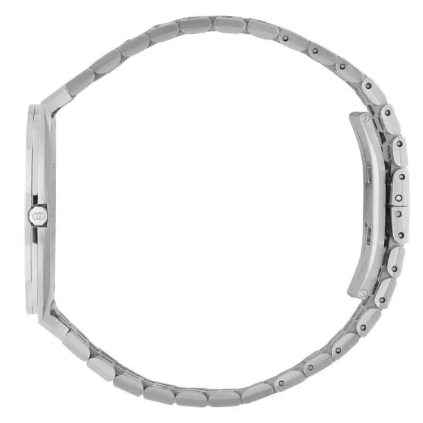 GUCCI 25H Silver Dial Steel Bracelet 34mm Women's Watch YA163402