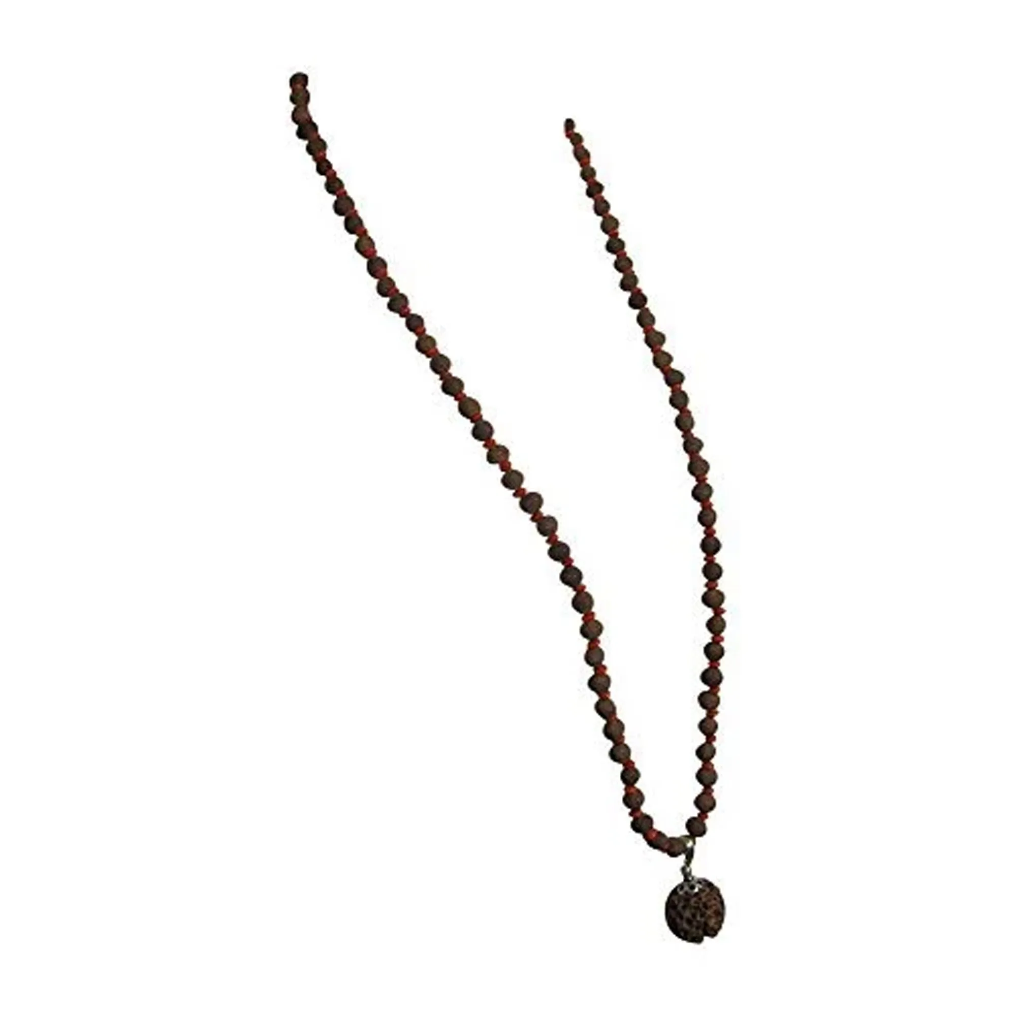 Handmade Vintage Bodhi Seed and Rare 6 Mukhi (Six Face) Rudraksha Bead Mala Long Necklace No4