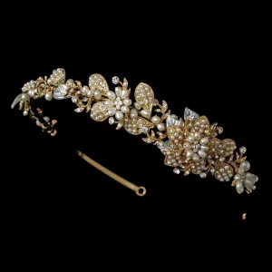 Headpiece 8279 Gold White Potato Pearl