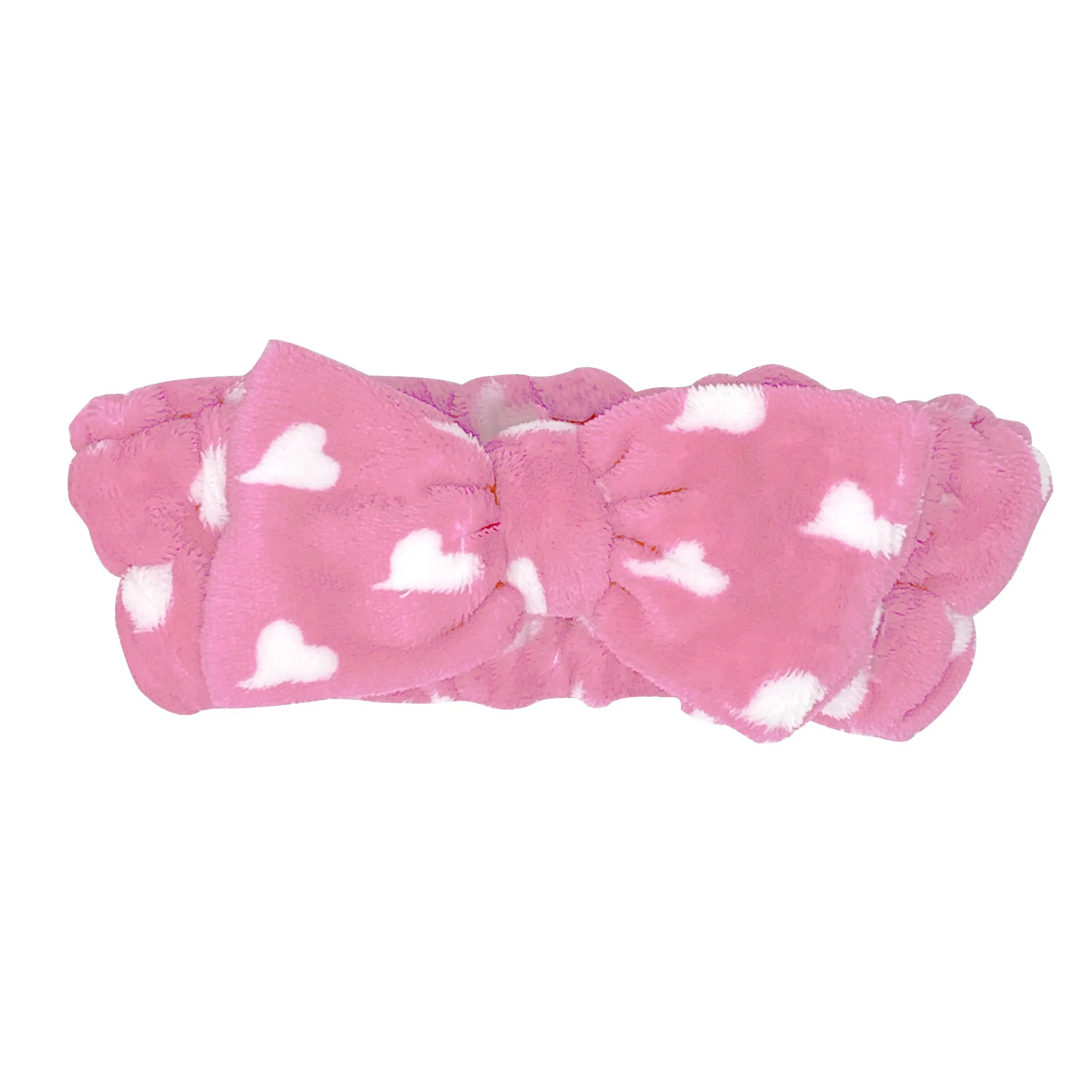 Hot Pink Teddy Headyband™ With White Hearts | Cruelty-Free & Vegan