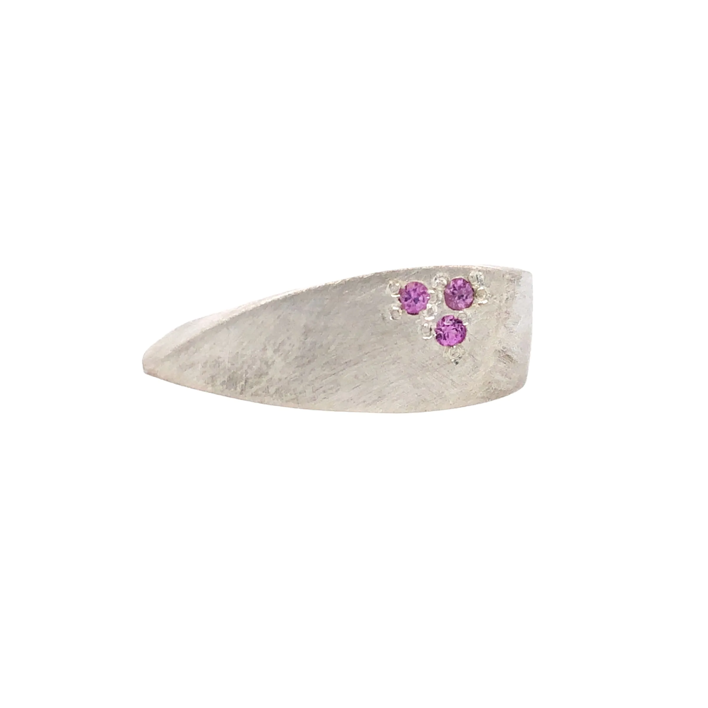 Iota Signet Ring Pink Sapphires - Erin Pearce