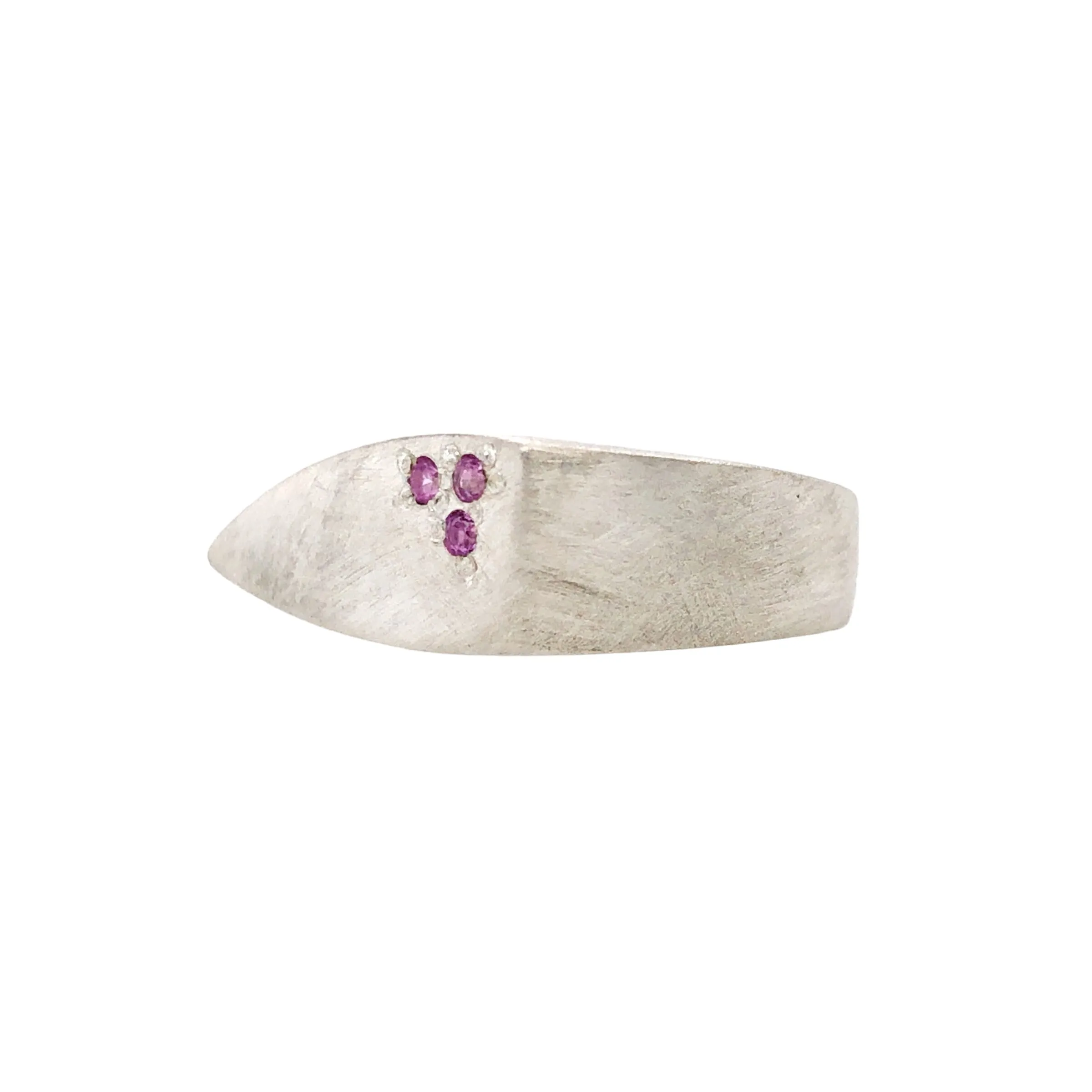 Iota Signet Ring Pink Sapphires - Erin Pearce