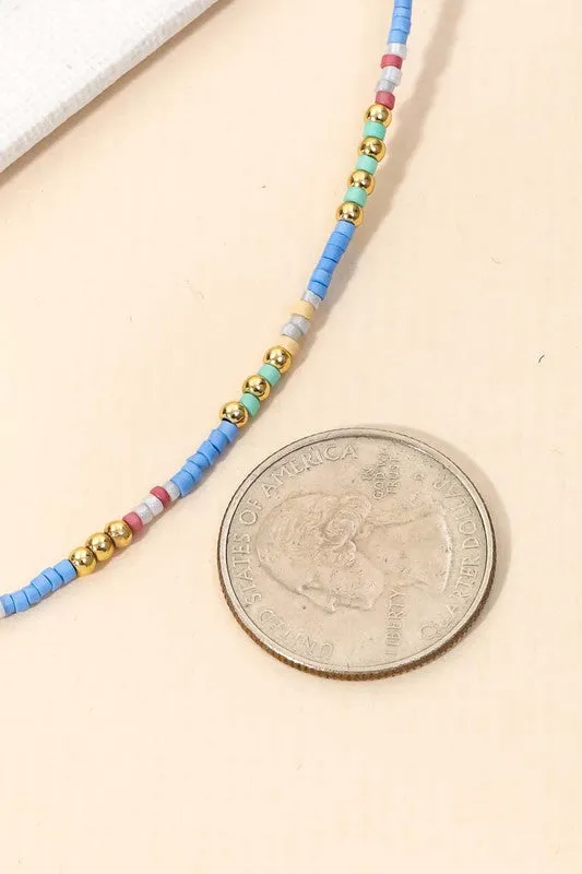 Ivy Multi Color Dainty Seed Beaded Necklace