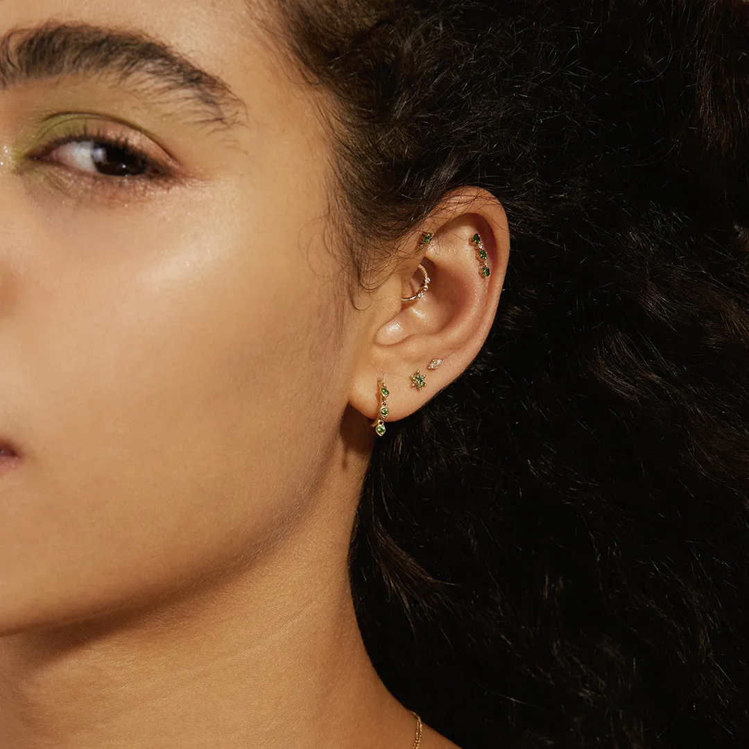 JAIDA | Tsavorite and White Sapphire Climber Earring