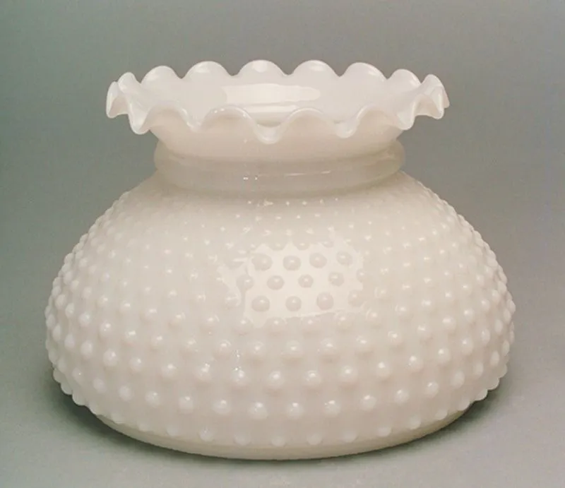 Kirks Lane-13242 - 7 Inch Opal Hobnail Crimp Top Shade