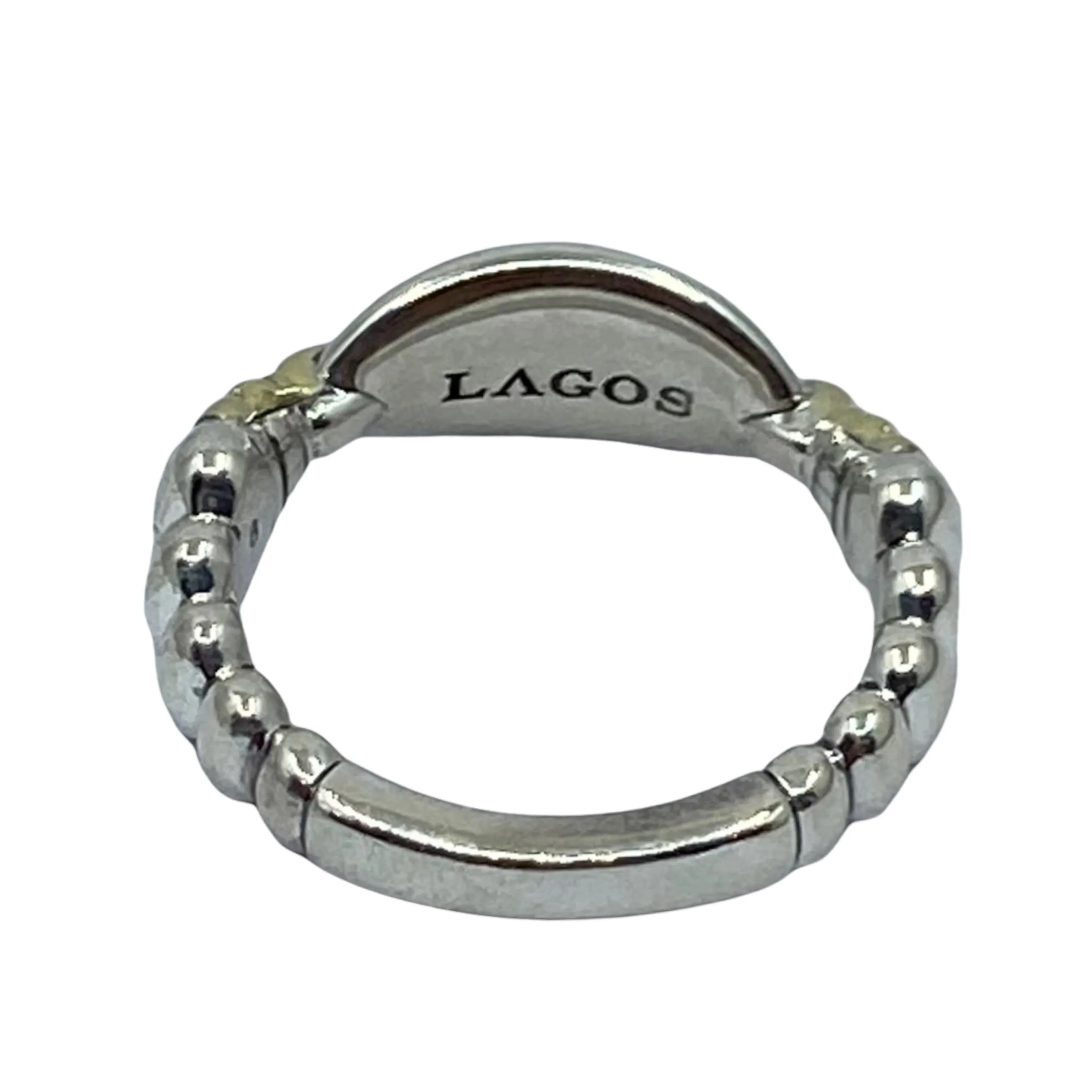 LAGOS 18k sterling silver beloved signet ring