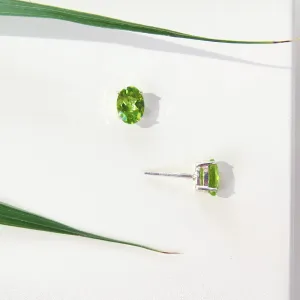 Large Oval Peridot Post Earring