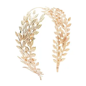 Leaf Metal Racewear Grecian Headpiece Headband - Gold (Style 2)