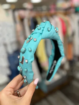 Let's Go Girls Turquoise Boot Headband