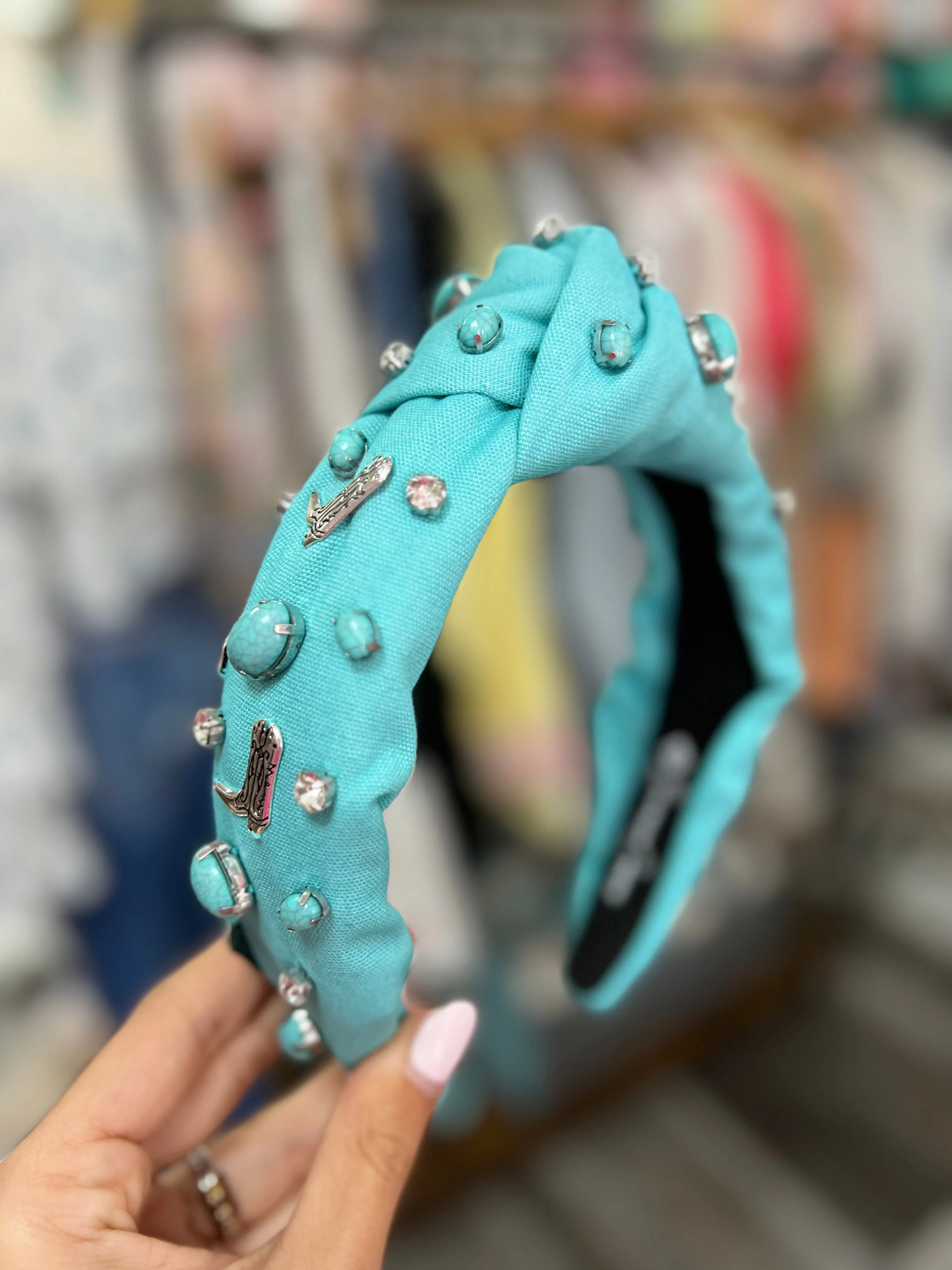 Let's Go Girls Turquoise Boot Headband