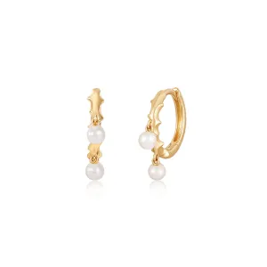 LORELEI | Huggie Hoops with Pearl Drops