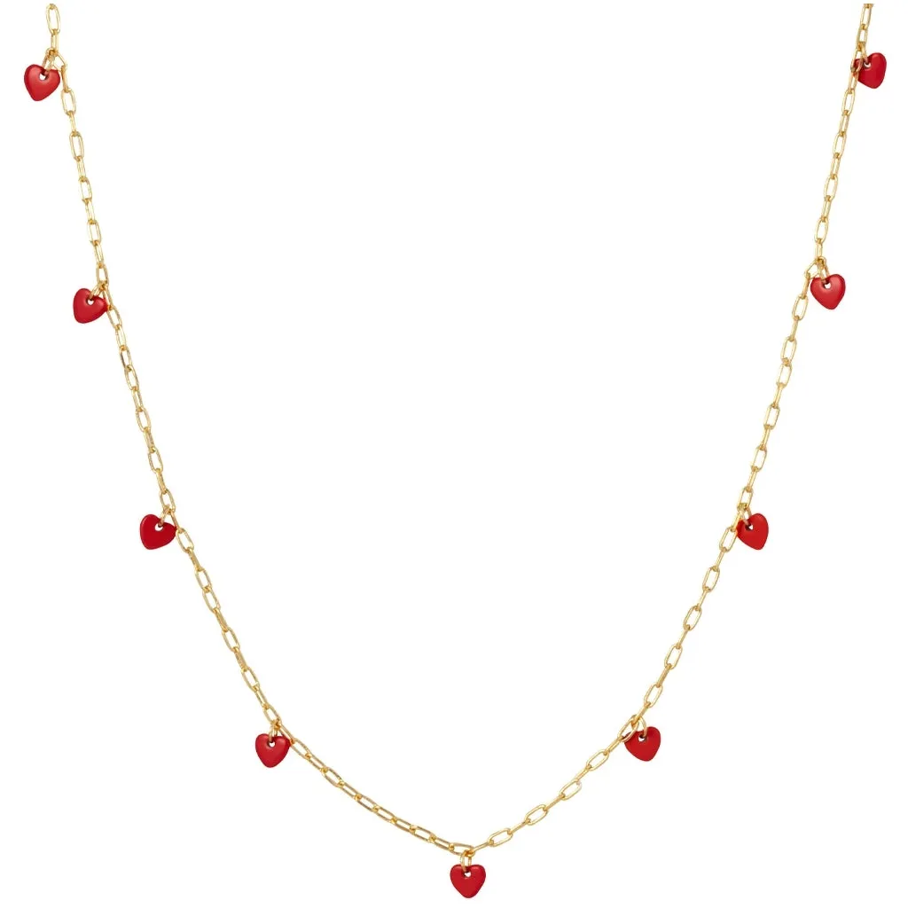 Love U Necklace gold plated - Passion Red