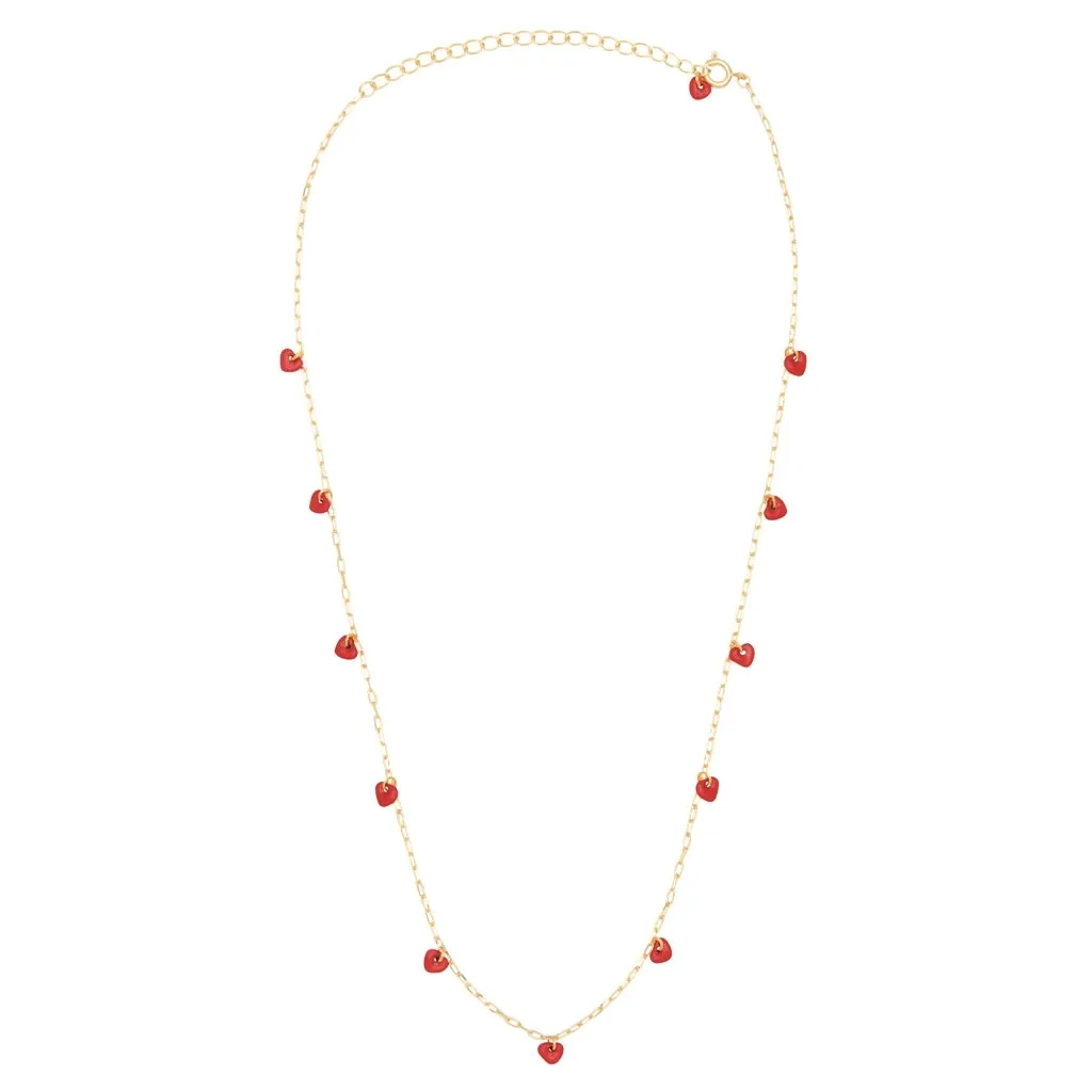 Love U Necklace gold plated - Passion Red