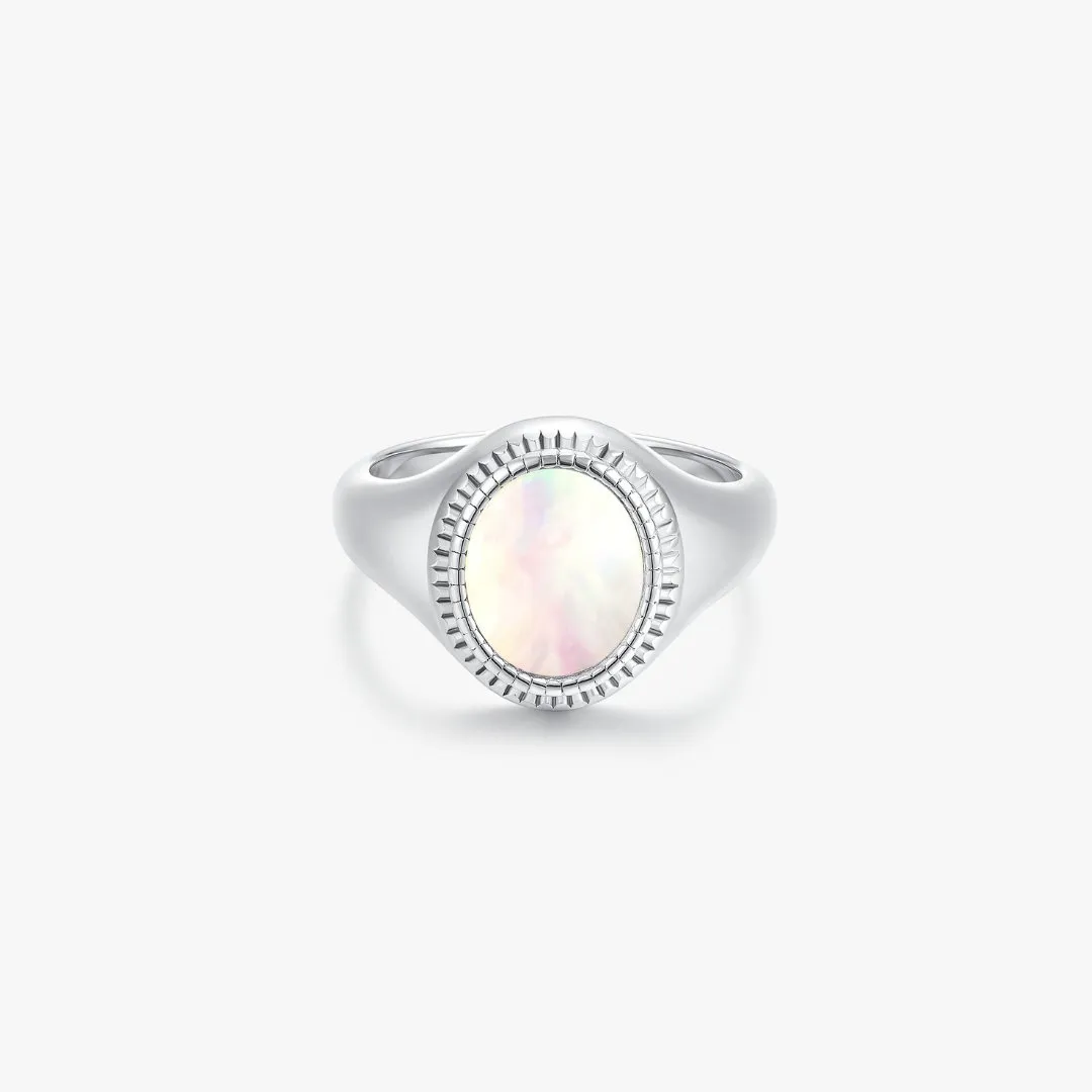 Mother of Pearl Signet Ring (Unisex)