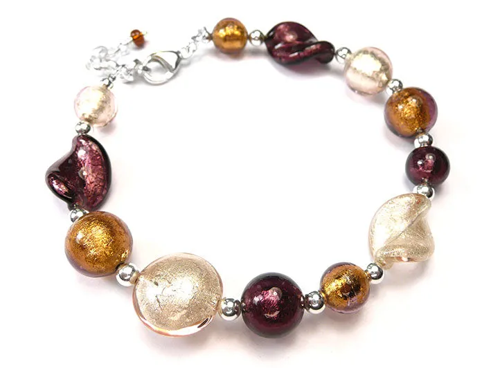 Murano Glass Bracelet - Truffle