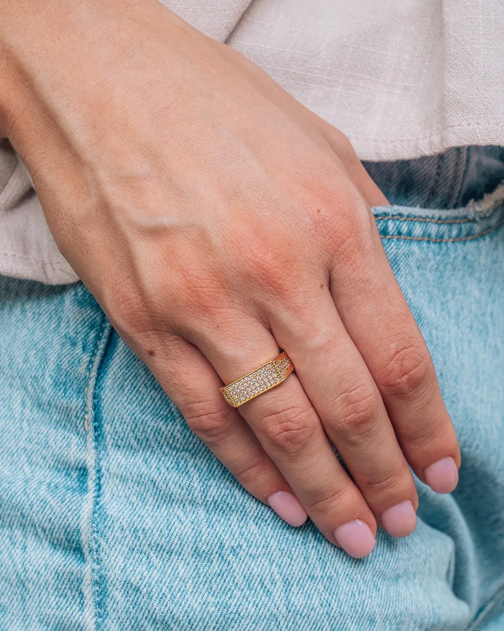 Noreen CZ Signet Ring