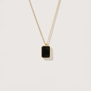 Onyx Tag Necklace