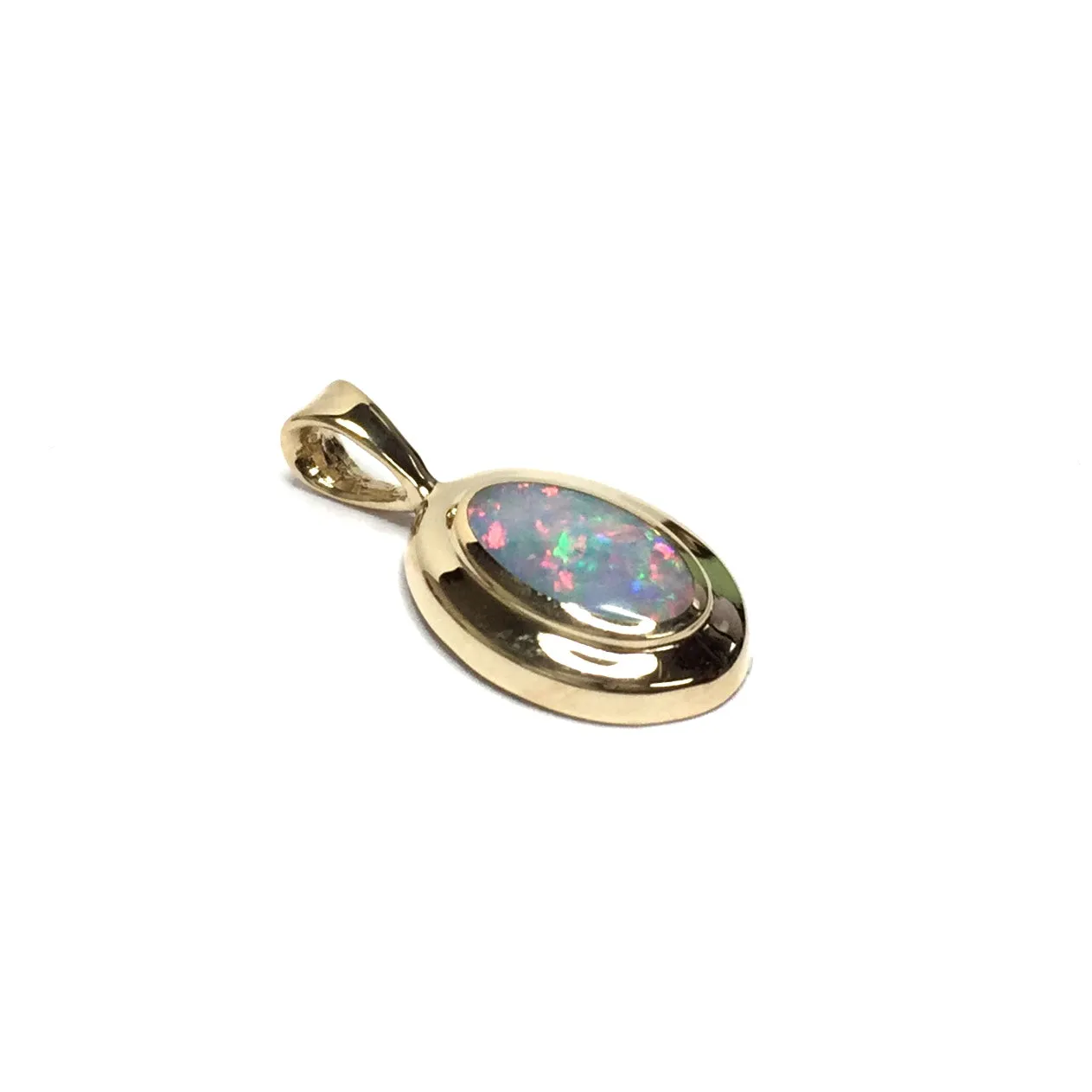 Opal Pendant Oval Inlaid Design