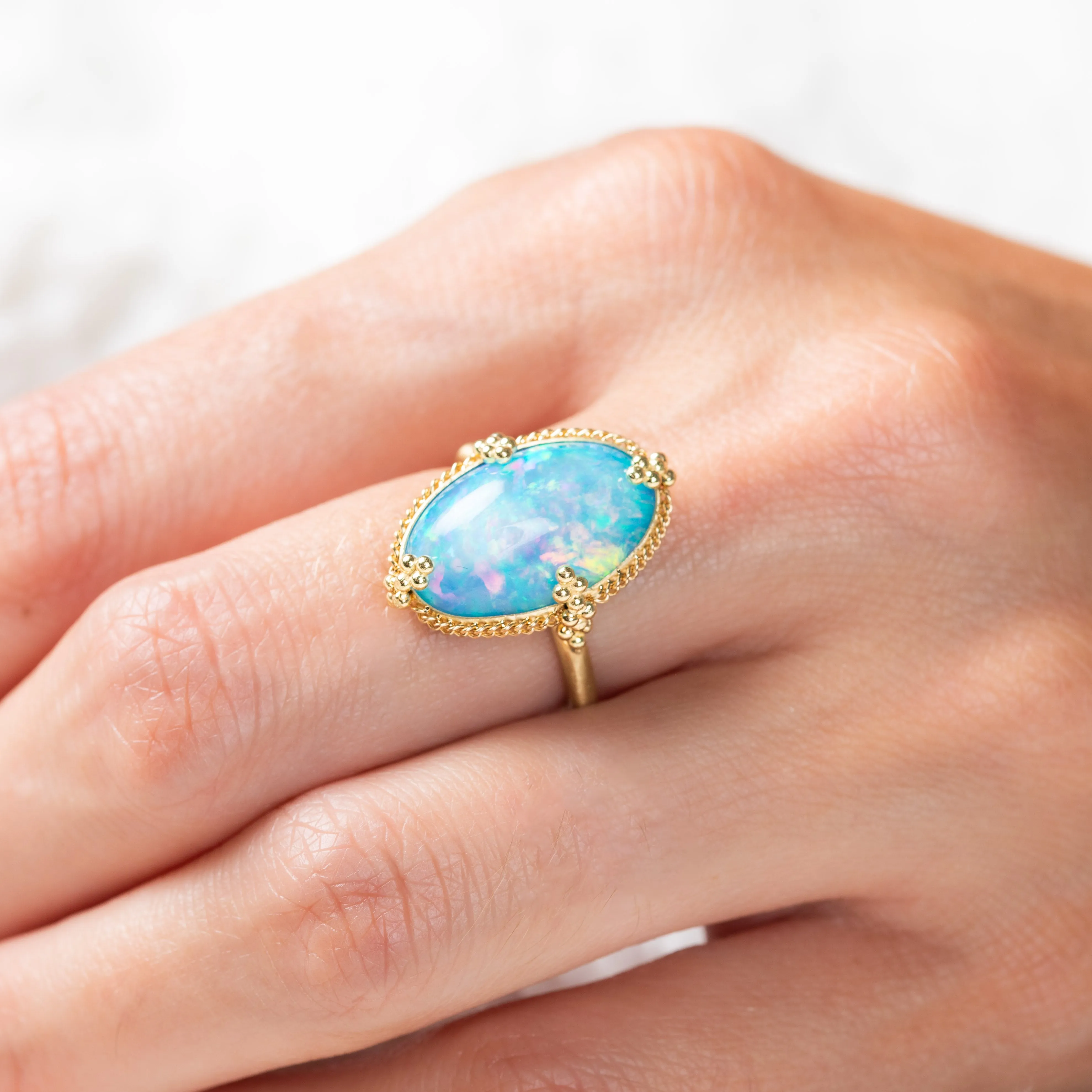 Oval Ethiopian Opal Ring