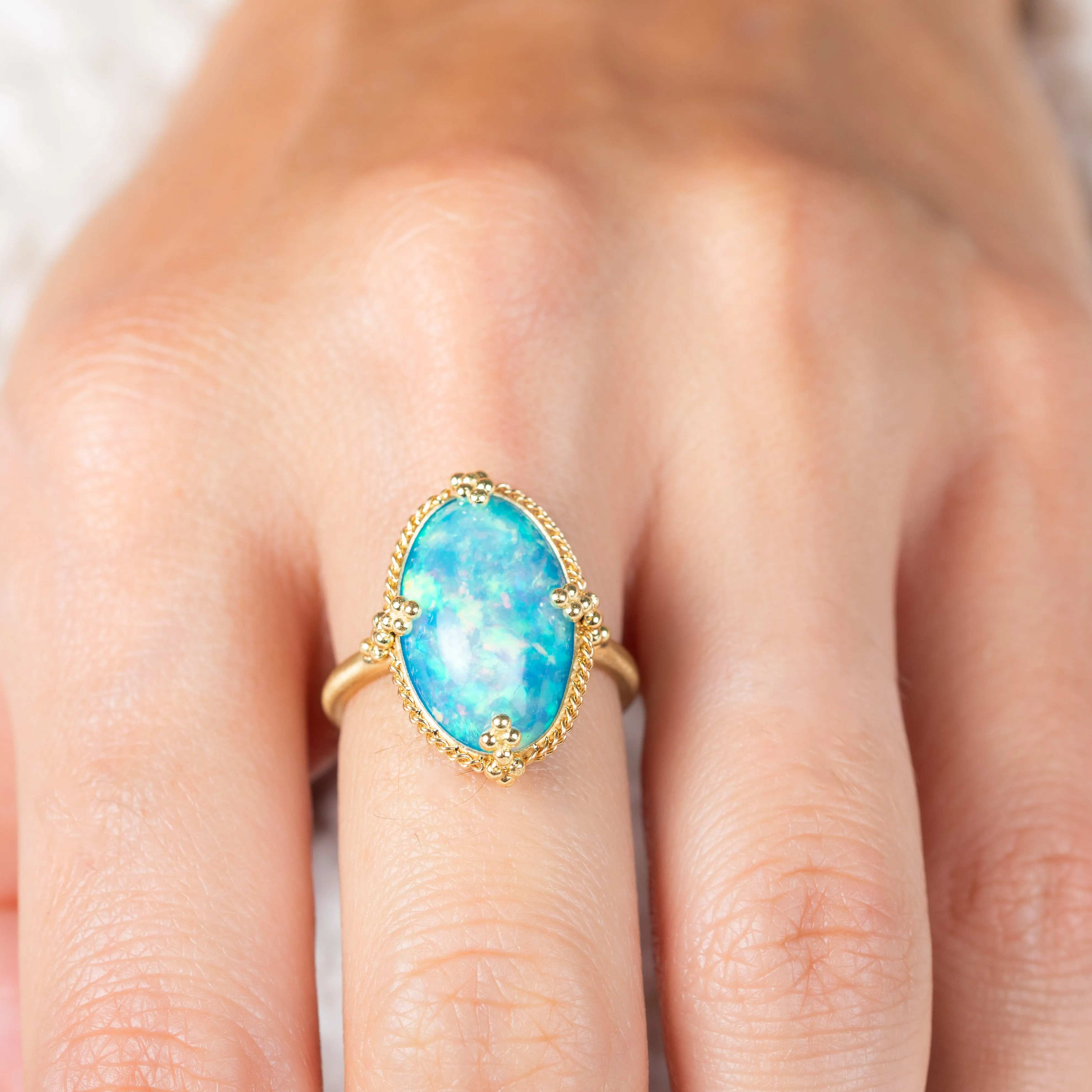 Oval Ethiopian Opal Ring