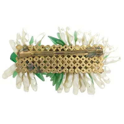 Pearl Brooch with Emerald Beads by Louis Rousselet