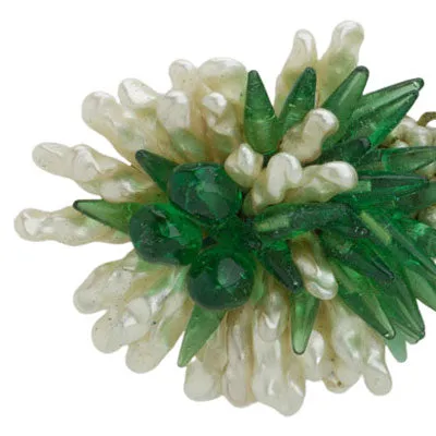 Pearl Brooch with Emerald Beads by Louis Rousselet