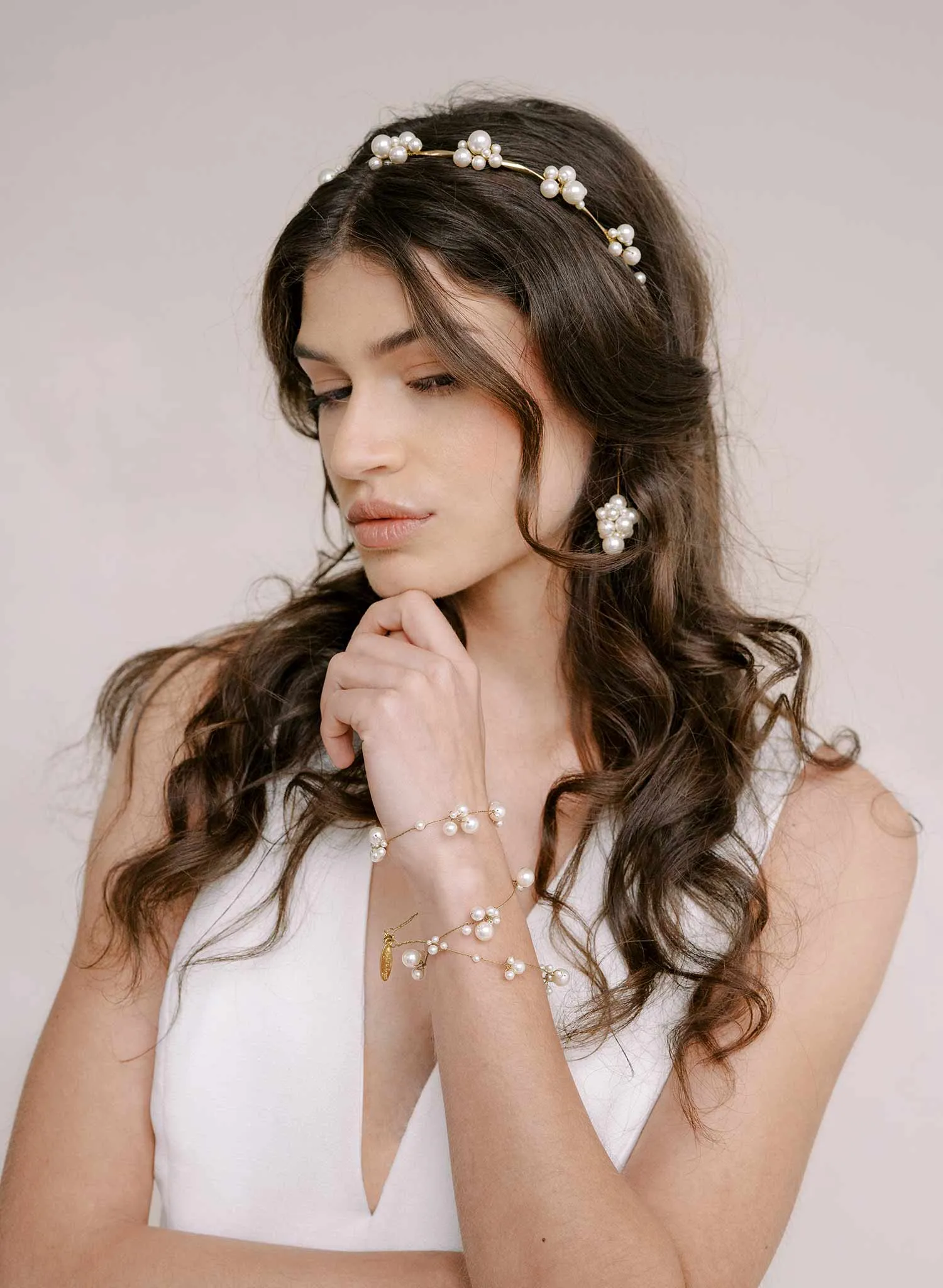 Pearl clusters bridal bracelet - Style #2346