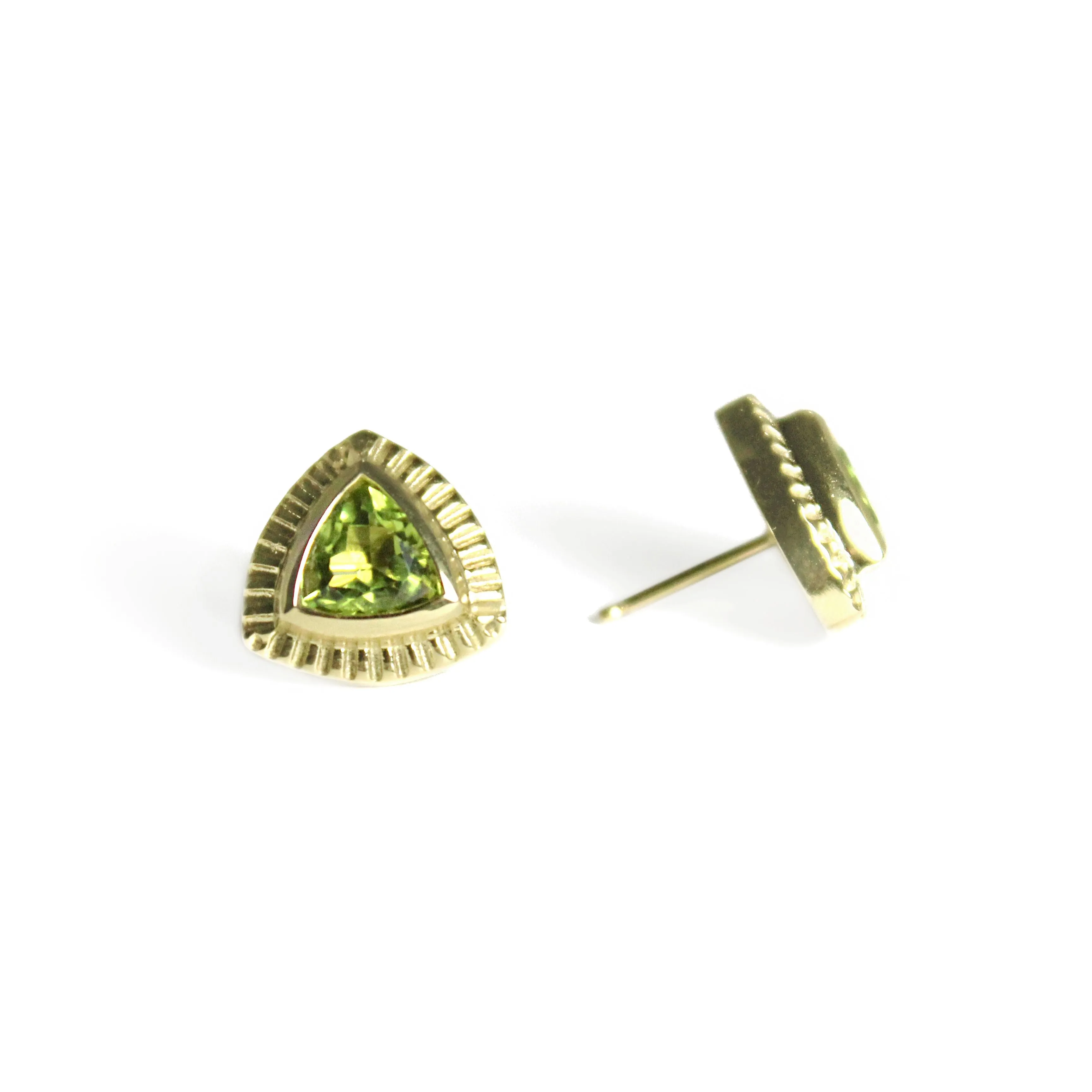 Peridot Trillion Stud Earrings