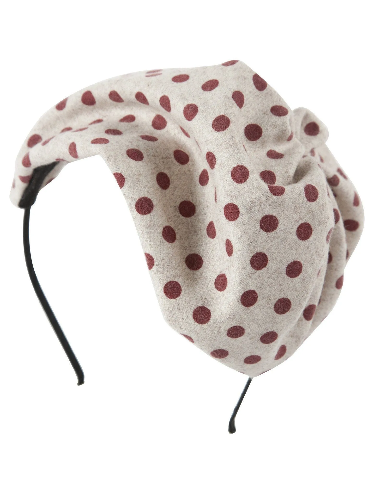 Petit Hat - Burgundy Polka Dot Wool