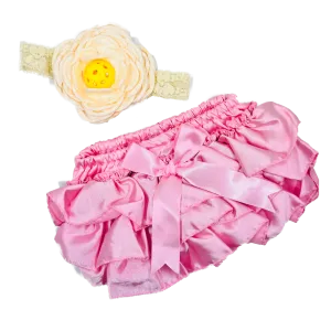 Pickleball Baby Headband And Pink Bloomer Set | Infant Pickleball Gift