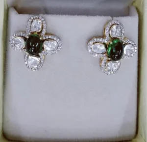 Polki Emerald Earrings