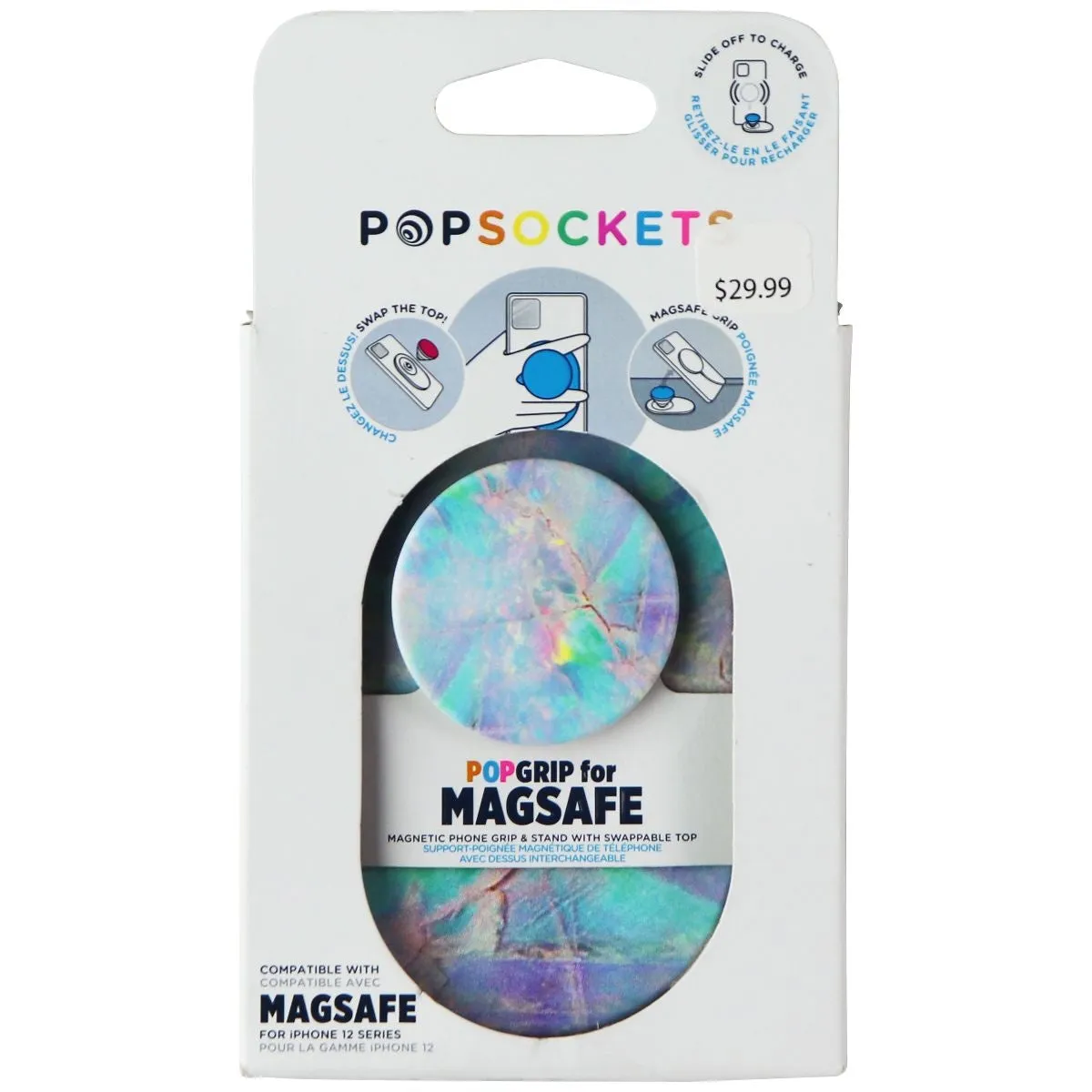 PopSockets PopGrip Series Phone Grip compatible with MagSafe Series Cases - Opal