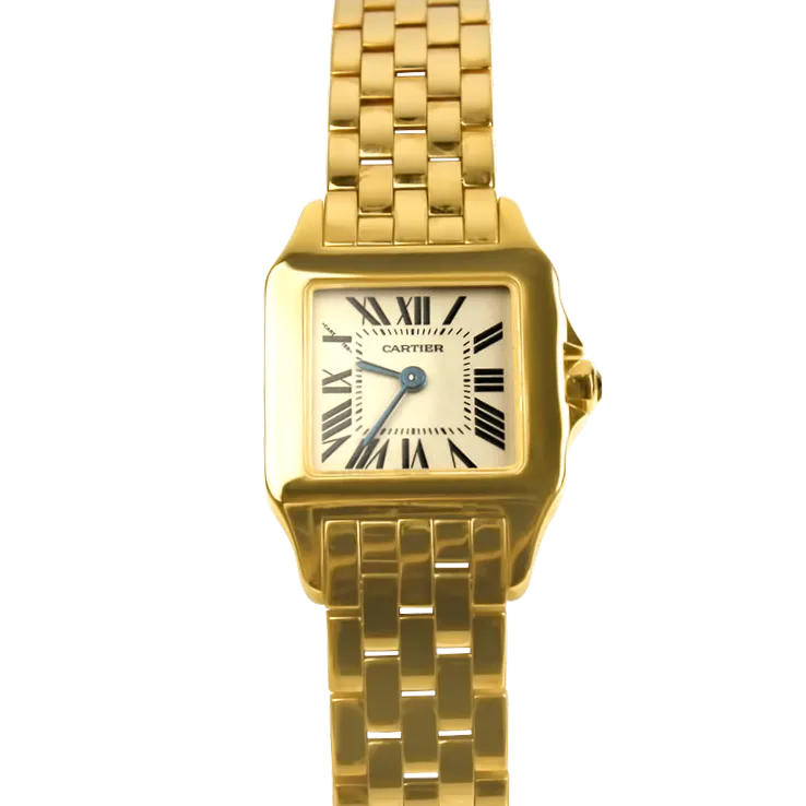 Pre-owned 18k Yellow Gold Cartier Santos Demoiselle