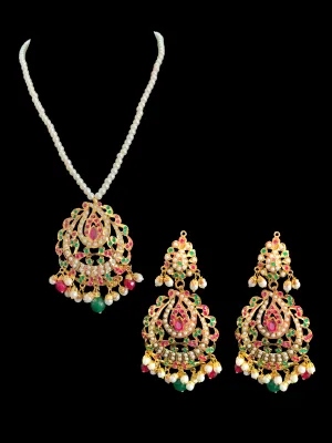 PS470 Jadau  pendant set in ruby emerald ( READY TO SHIP)